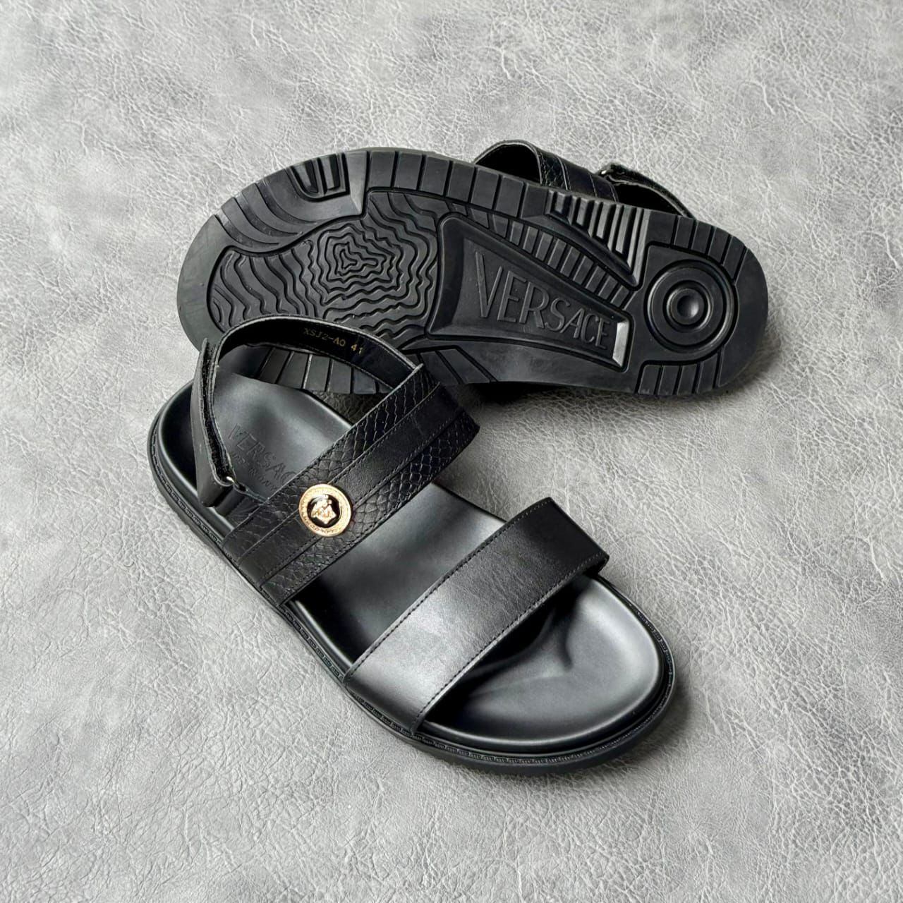 Black Versace Men's Sandals