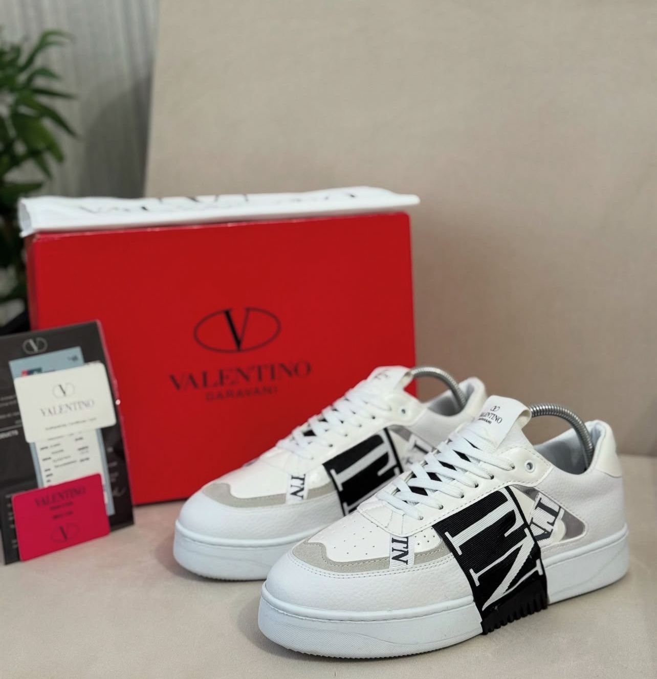 Valentino Garavani VL7N Logo-Print Strap Sneakers - White