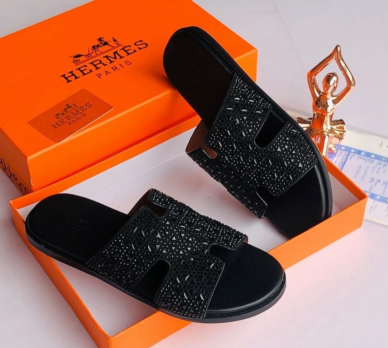 Hermes Palm Slippers