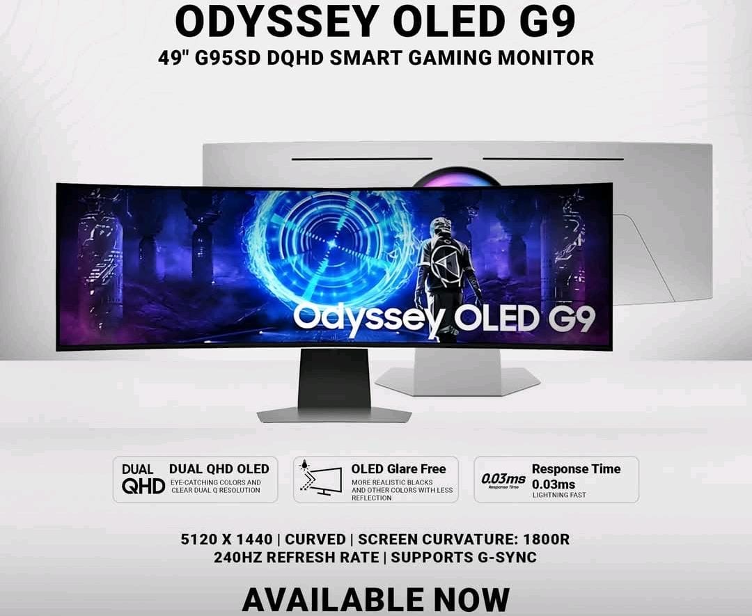 Samsung Odyssey OLED G9 49” Curved Gaming Monitor — 5K DQHD, 240Hz, Ultra-Wide, Brand New