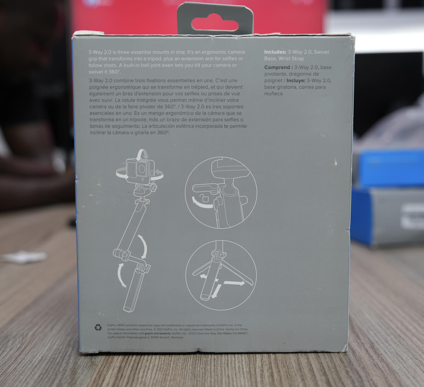 GoPro 3-Way 2.0 Grip/Arm/Tripod – 3-in-1 Mount for HERO10 & HERO11